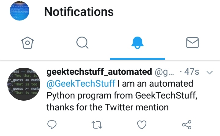 Twitter Auto Reply To Tweets&nbsp;(Python)
