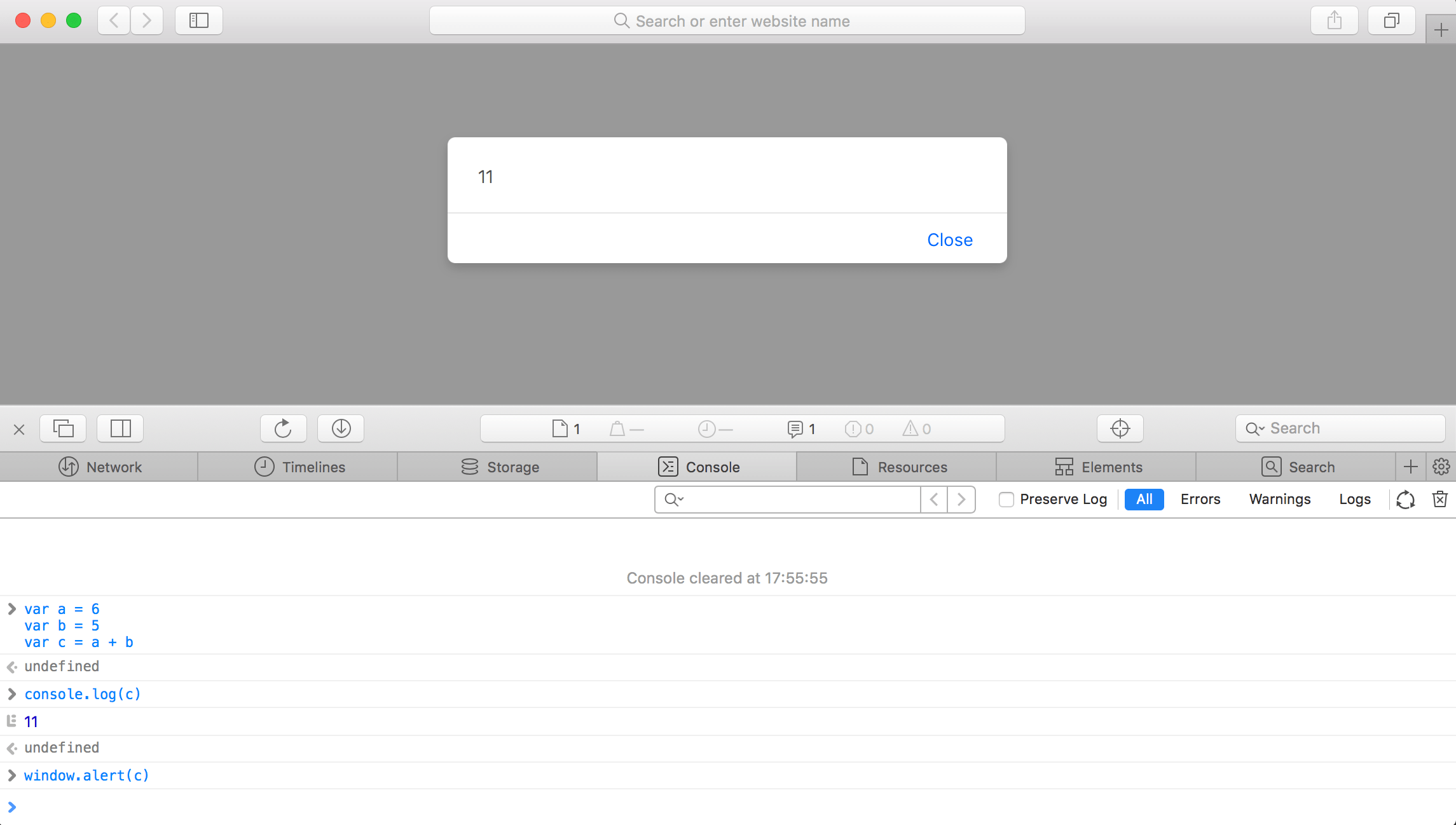 JavaScript window.alert()