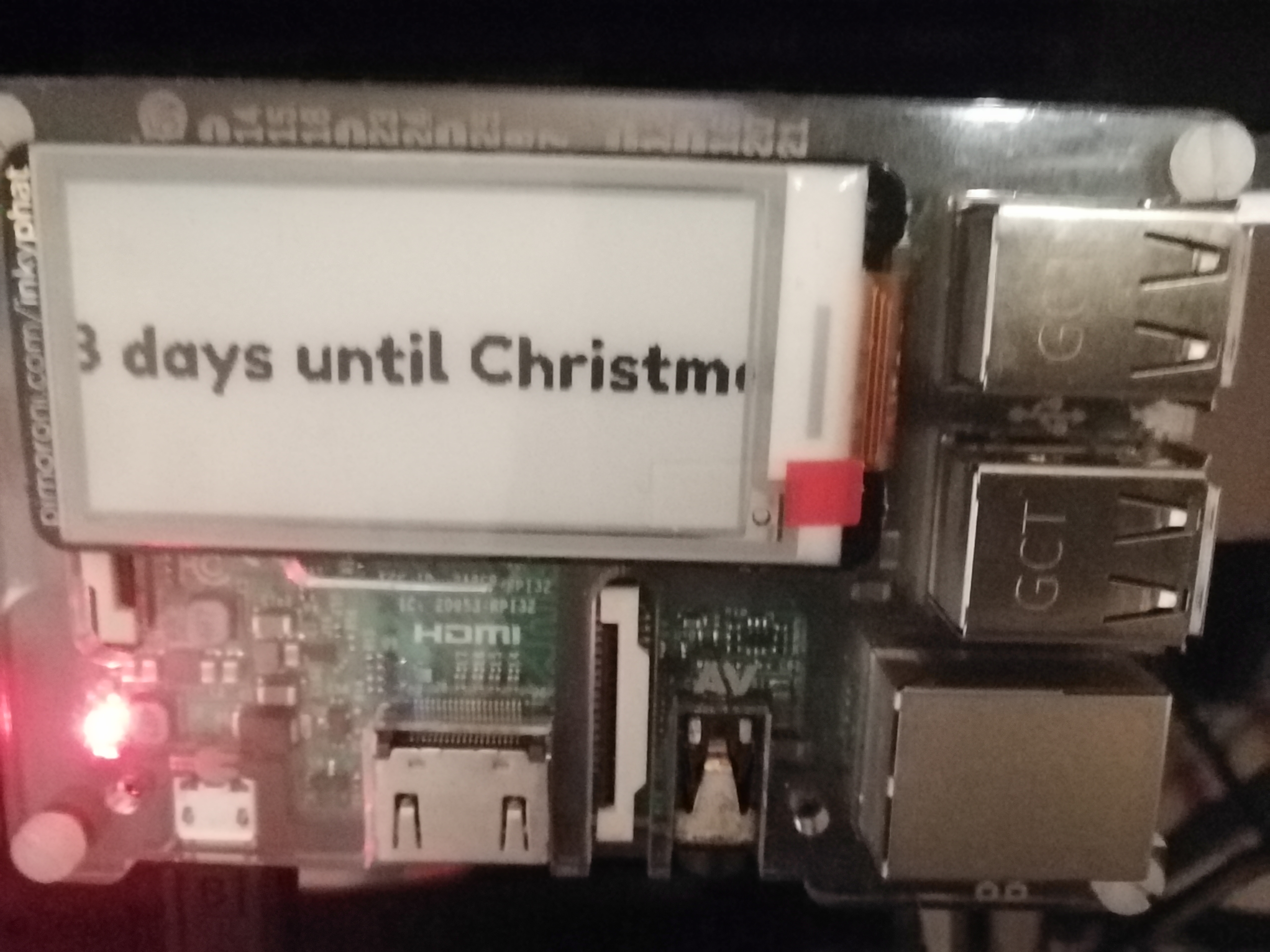 How many days until Christmas? InkyPHAT not displaying full message