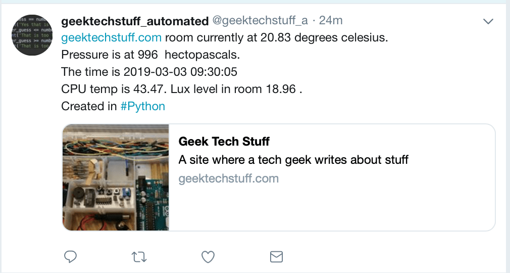 Lux Twitter Tweet Bot (Python / Raspberry&nbsp;Pi)
