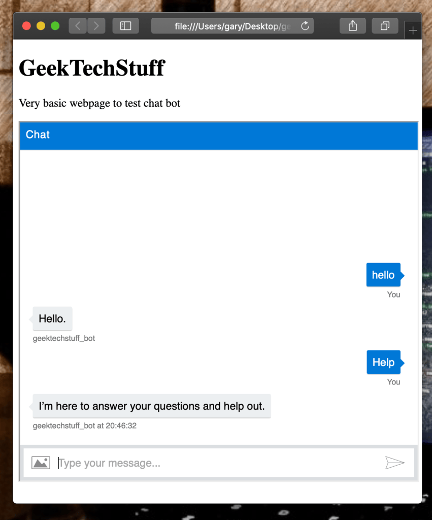 Adding Azure Chat Bot To Web Page – GeekTechStuff