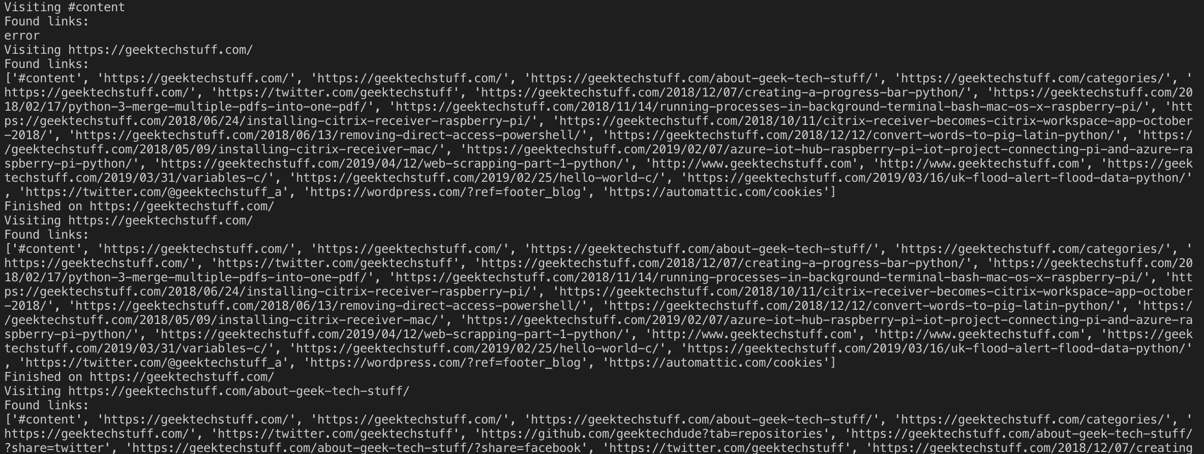 Web Scraping Part 2 (Python) – GeekTechStuff