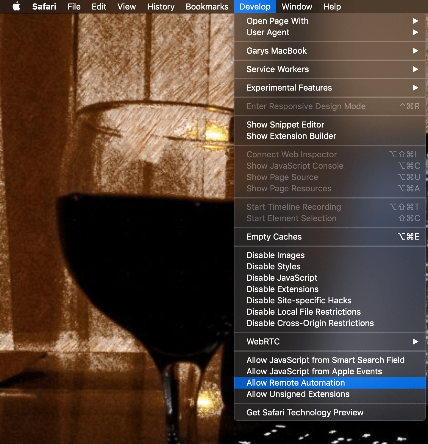 Safari - Allow Remote Automation