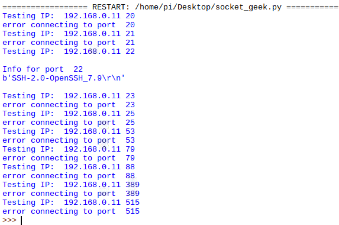 Port_Test against SSH enabled MacBook