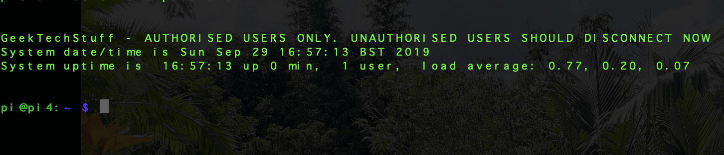 A modified SSH banner