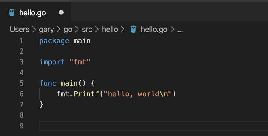Hello World in Go