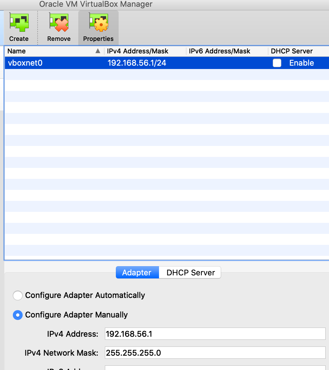 Creating a virtual box virtual network