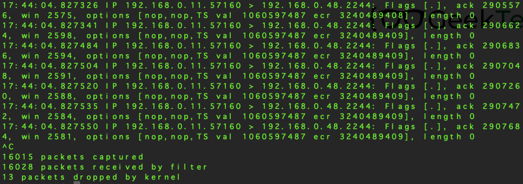 TCPDump (Raspberry Pi)
