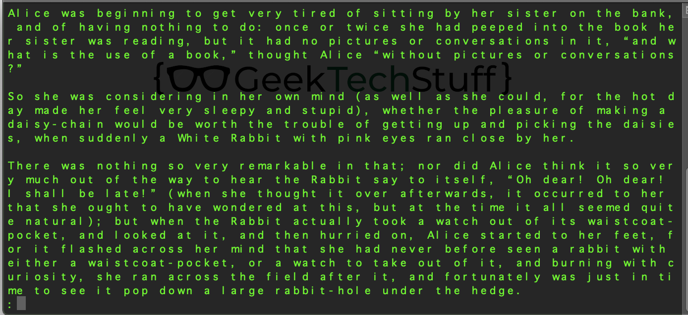 Opening of Alice In Wonderland