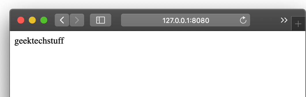 A very basic webpage saying geektechstuff