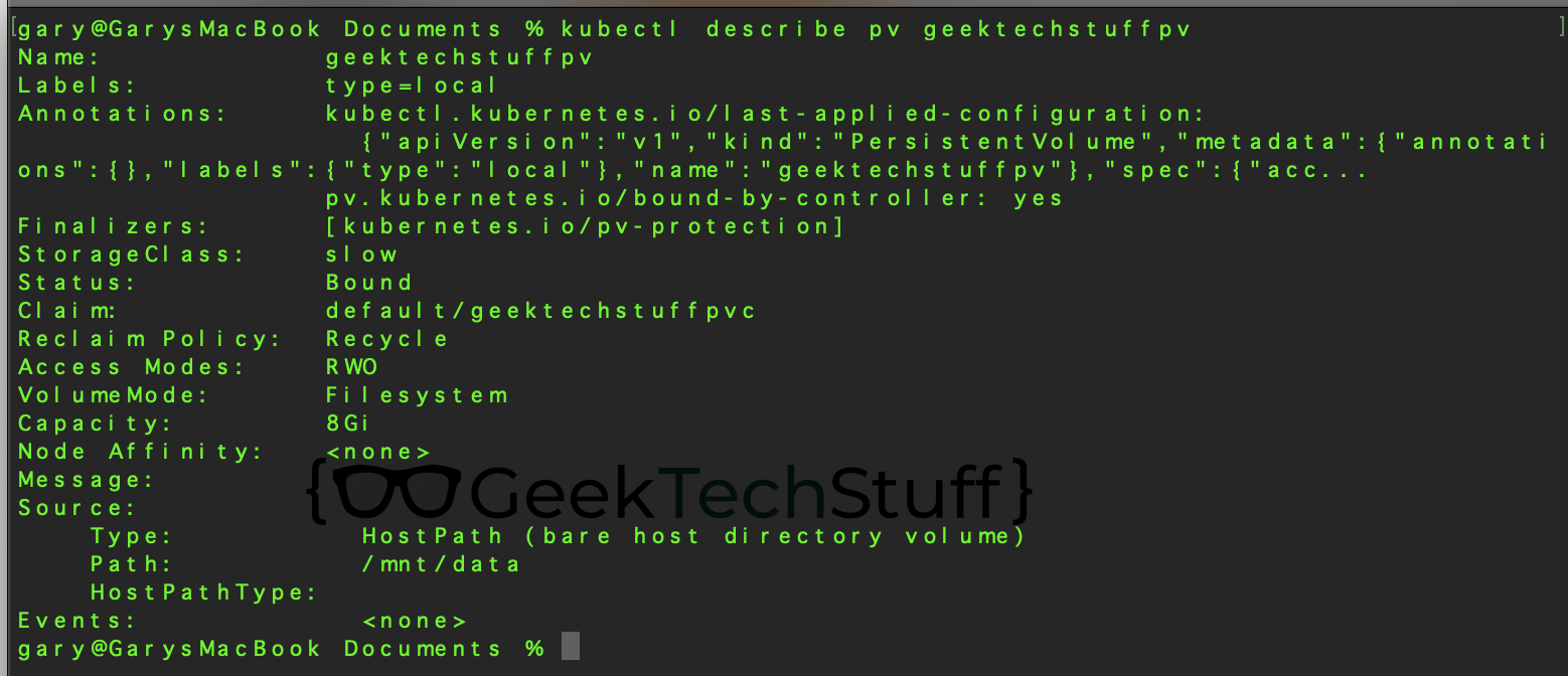 kubectl describe pv geektechstuffpv