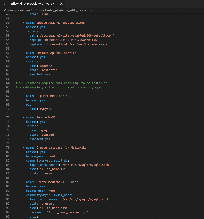 Ansible Playbook, a YAML file