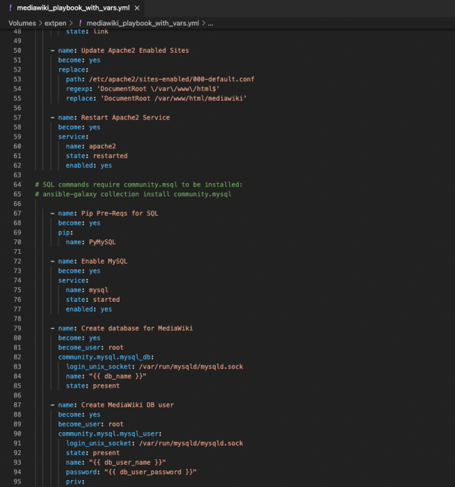 Ansible Playbook, a YAML file