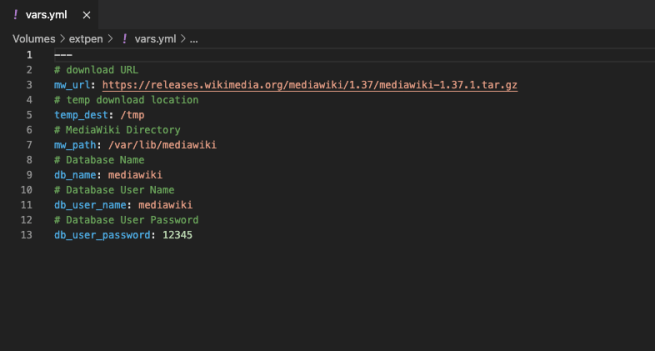 Ansible Playbook, a YAML file
